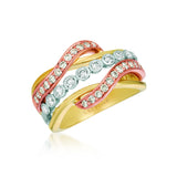 14K Tri Color Gold Ring