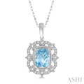Cushion Shape Gemstone & Diamond Pendant