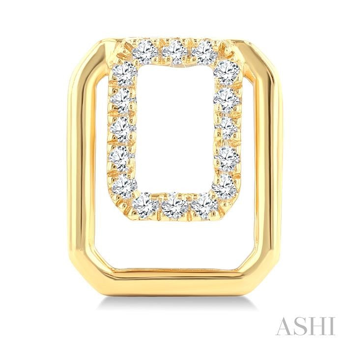 Golden Glow Emerald Shape Petite Diamond Fashion Earrings