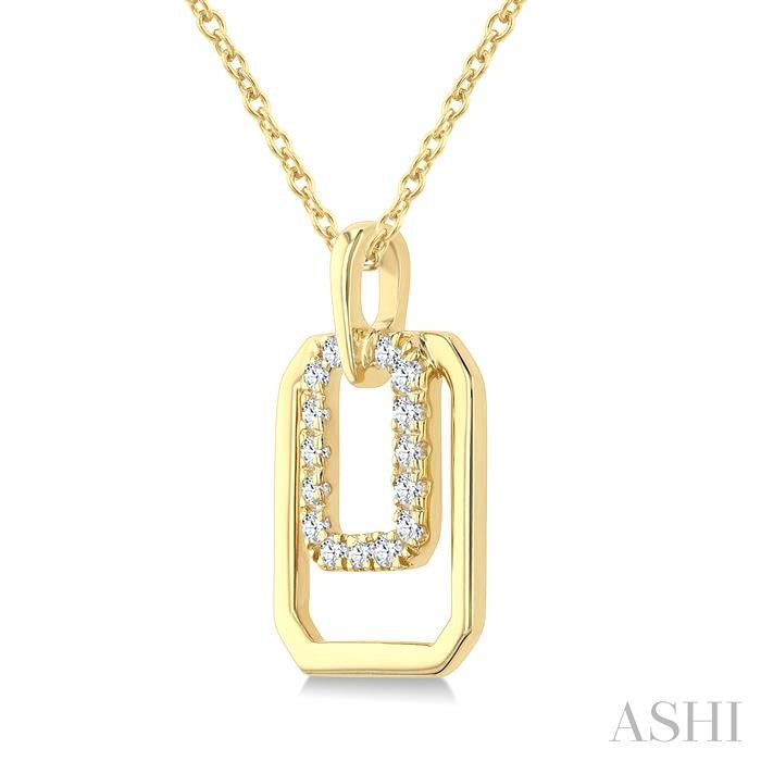 Golden Glow Emerald Shape Petite Diamond Fashion Pendant