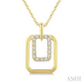 Golden Glow Emerald Shape Petite Diamond Fashion Pendant