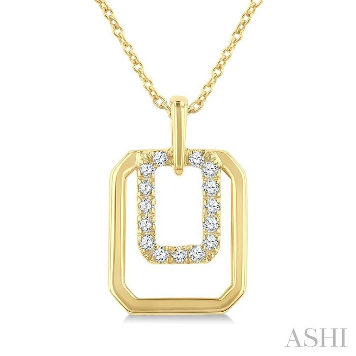 Golden Glow Emerald Shape Petite Diamond Fashion Pendant