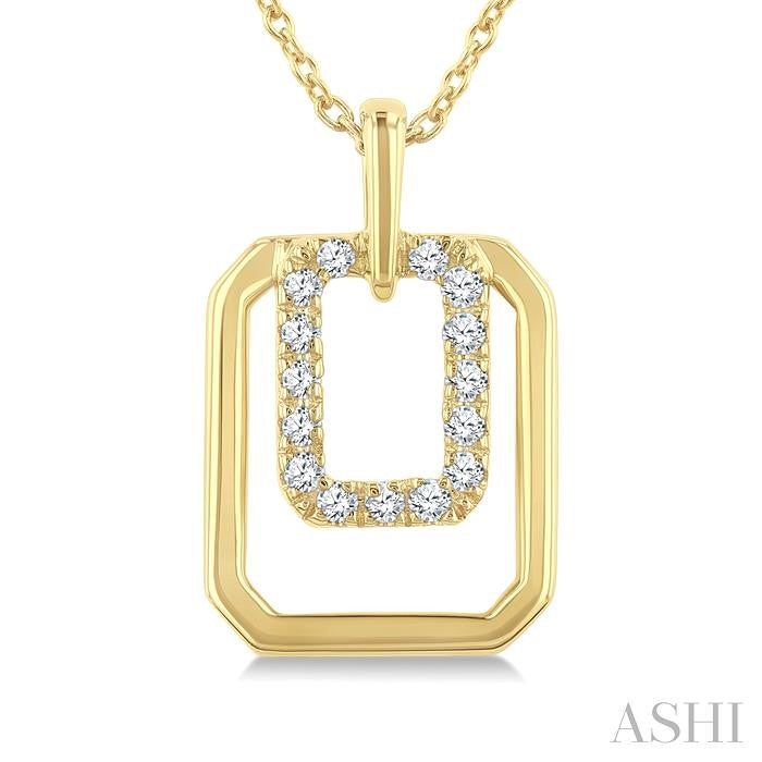 Golden Glow Emerald Shape Petite Diamond Fashion Pendant