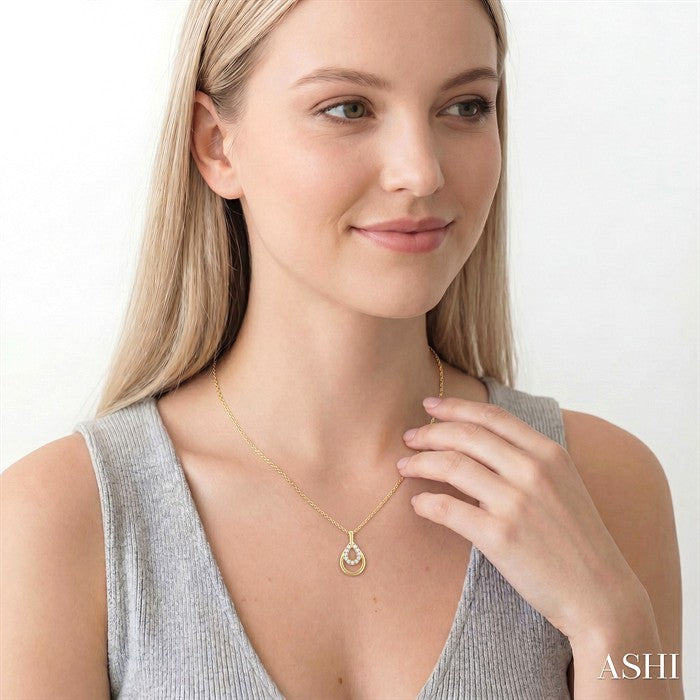 Golden Glow Pear Shape Petite Diamond Fashion Pendant