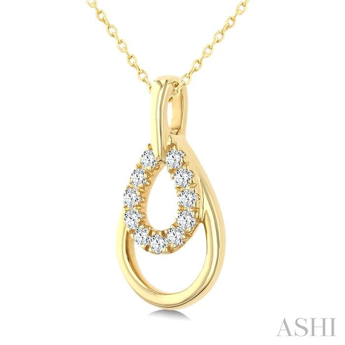 Golden Glow Pear Shape Petite Diamond Fashion Pendant
