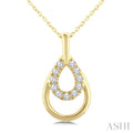 Golden Glow Pear Shape Petite Diamond Fashion Pendant