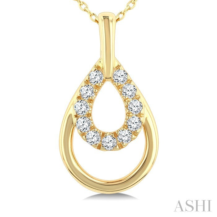 Golden Glow Pear Shape Petite Diamond Fashion Pendant