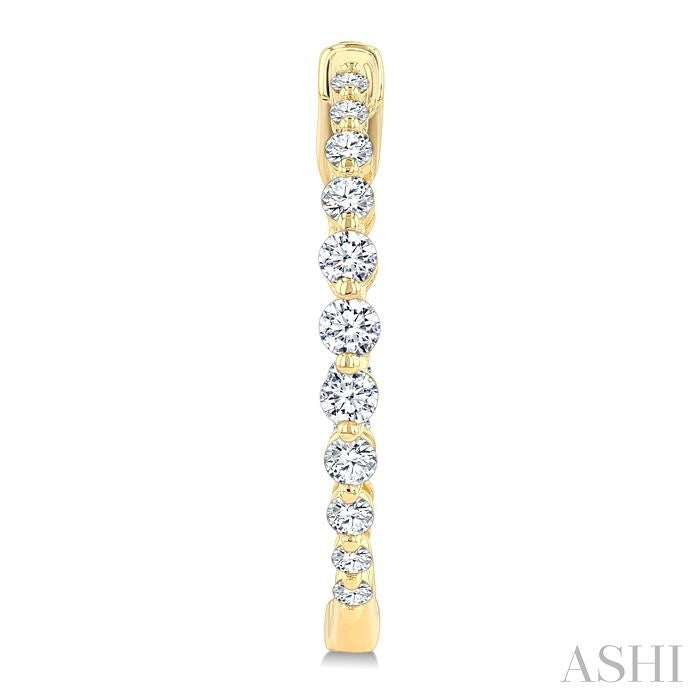 Inside-Out Graduated Diamond Fashion Hoop Earrings