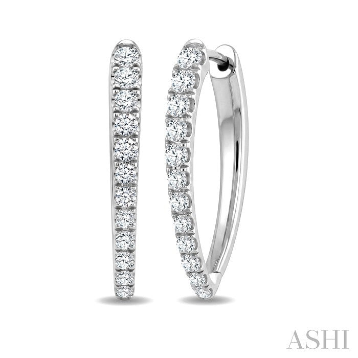Chevron Diamond Fashion Hoop Earrings