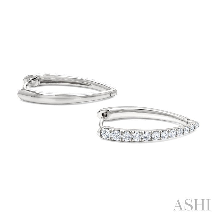 Chevron Diamond Fashion Hoop Earrings