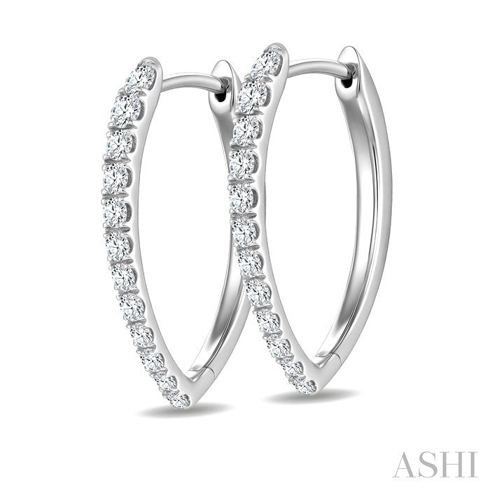 Chevron Diamond Fashion Hoop Earrings