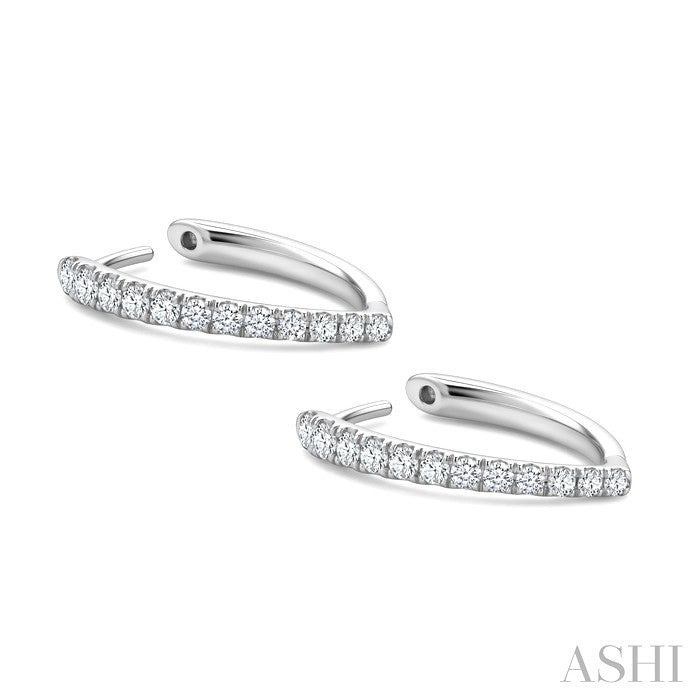 Chevron Diamond Fashion Hoop Earrings