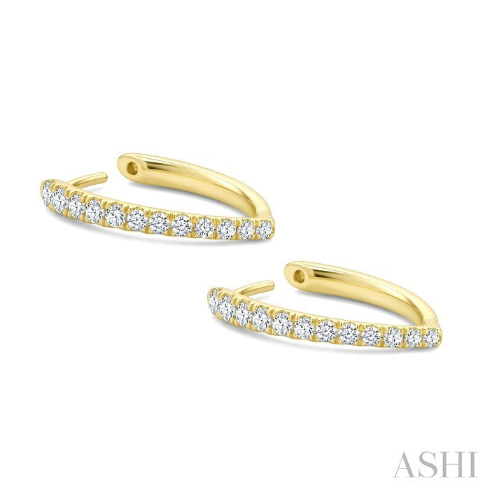 Chevron Diamond Fashion Hoop Earrings