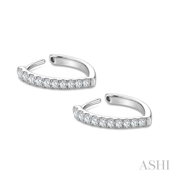 Chevron Diamond Fashion Hoop Earrings