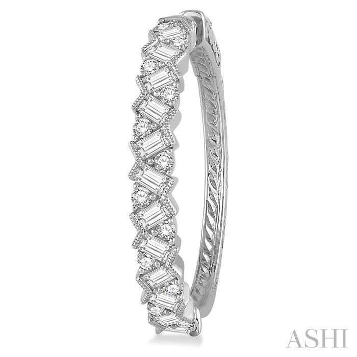 Scatter Zig-Zag Baguette Diamond Fashion Hoop Earrings
