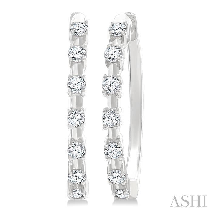Floating Diamond Fashion Hoop Earrings
