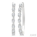 Floating Diamond Fashion Hoop Earrings