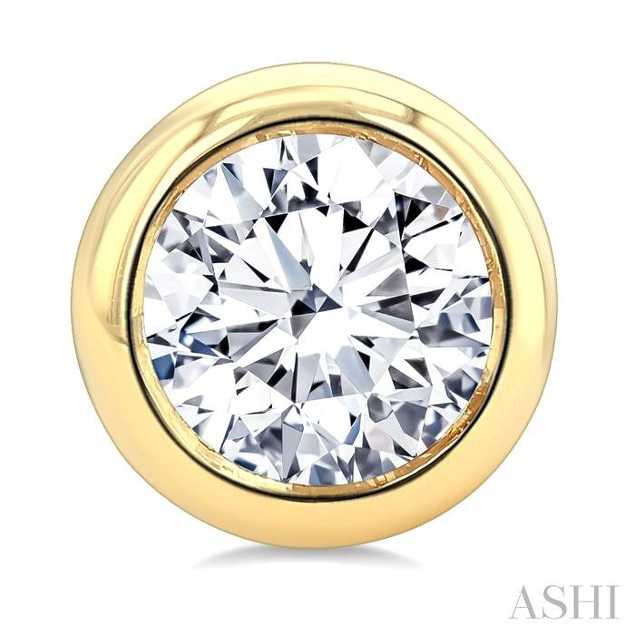 Round Shape Bezel Set Diamond Stud Earrings