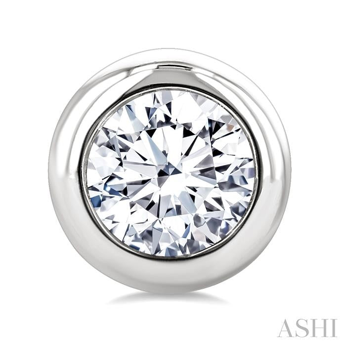 Round Shape Bezel Set Diamond Stud Earrings