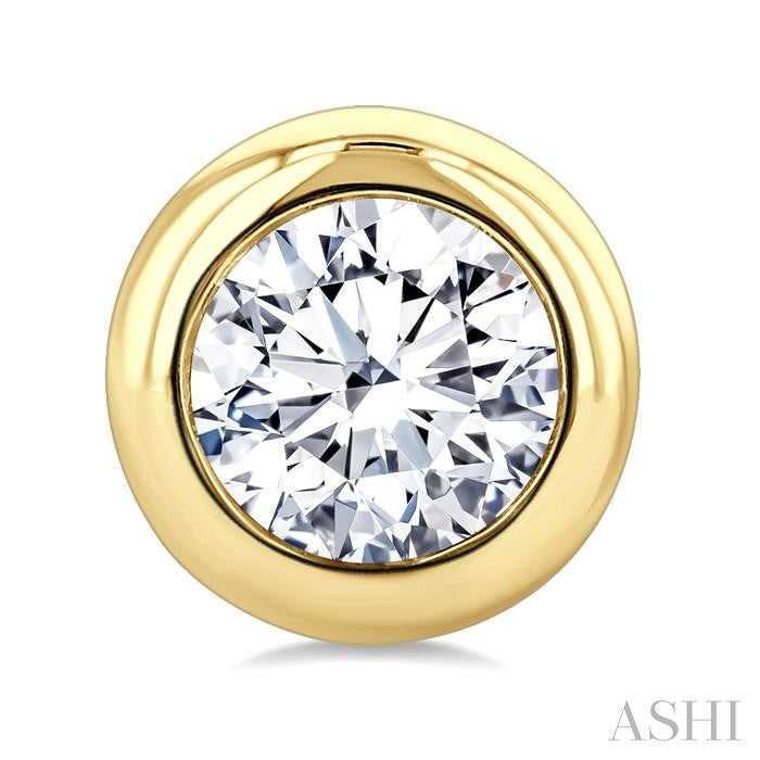 Round Shape Bezel Set Diamond Stud Earrings