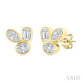 Mixed Shape Bezel Diamond Fashion Earrings