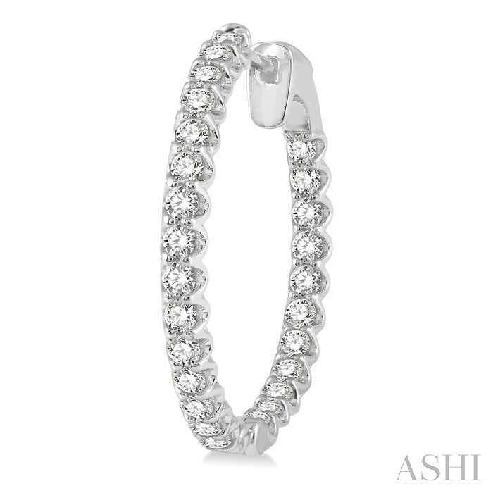 Inside-Out Diamond Round Hoop Earrings