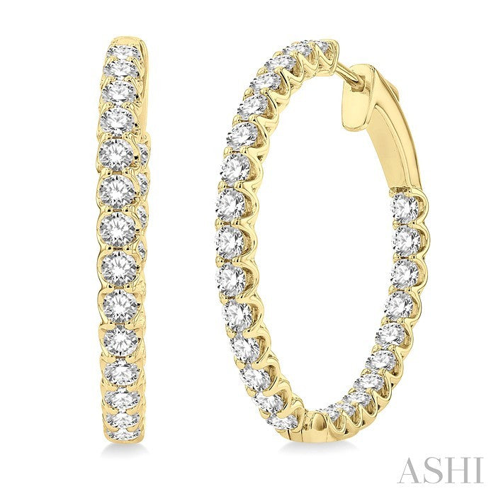 Inside-Out Diamond Round Hoop Earrings