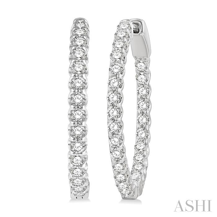 Inside-Out Diamond Round Hoop Earrings
