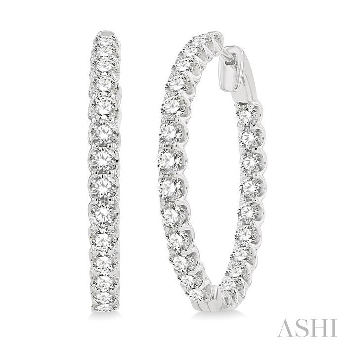 Inside-Out Diamond Round Hoop Earrings