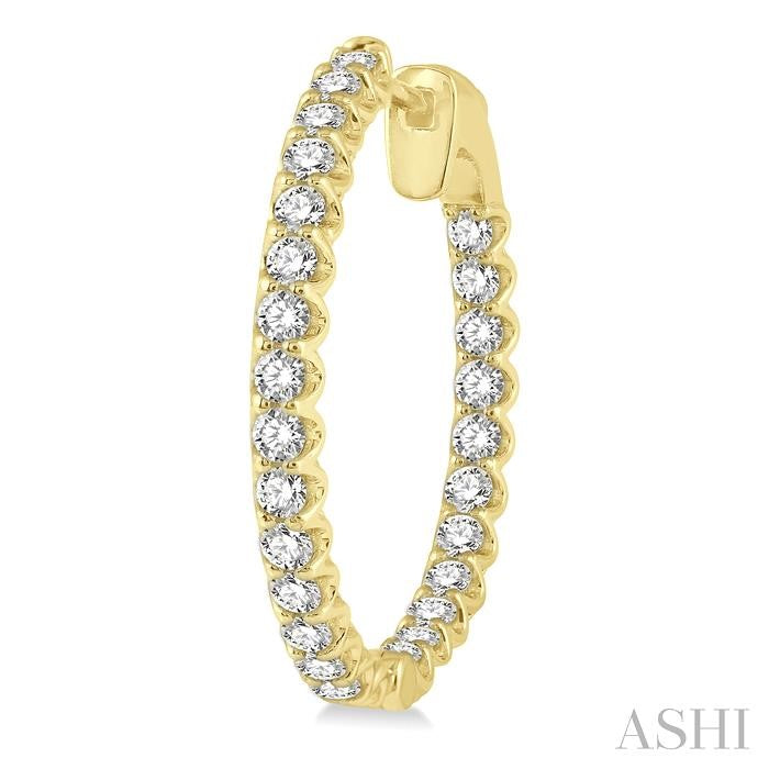 Inside-Out Diamond Round Hoop Earrings