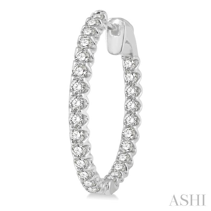 Inside-Out Diamond Round Hoop Earrings