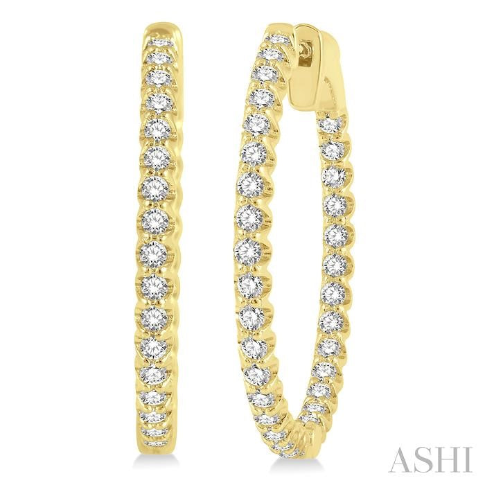 Inside-Out Diamond Round Hoop Earrings