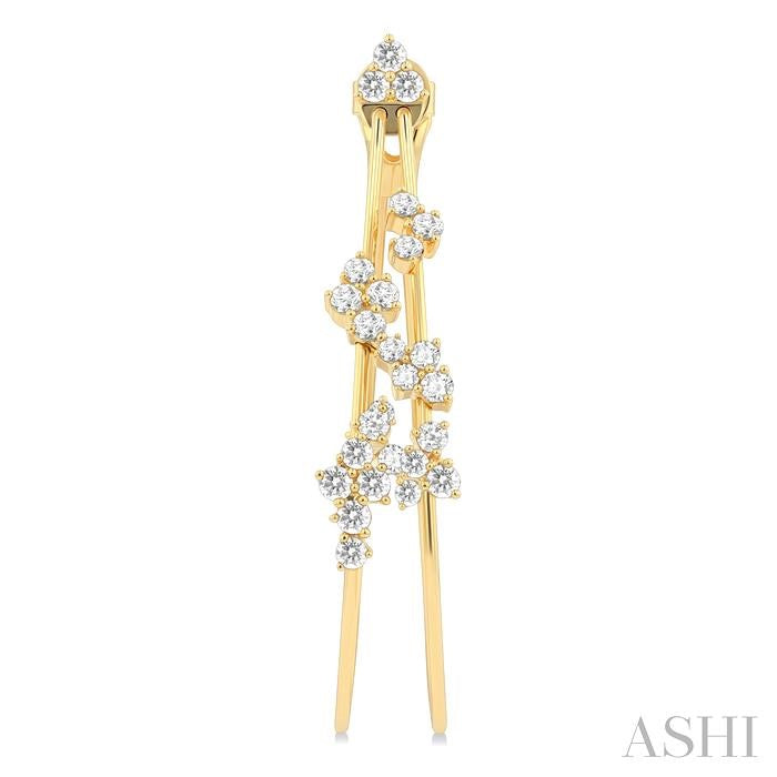Double Row Diamond Fashion Hoop Earrings