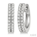 Two Row Petite Diamond Huggie Fashion Earrings