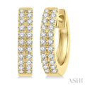 Two Row Petite Diamond Huggie Fashion Earrings