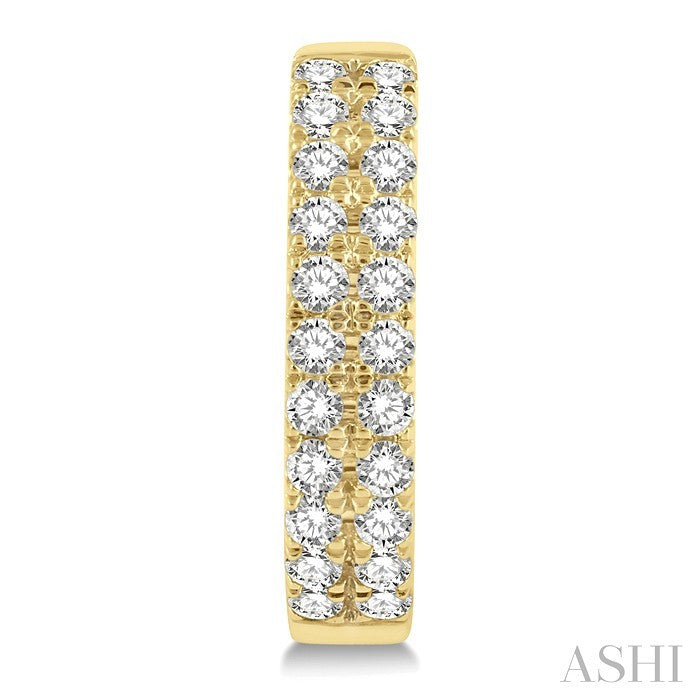 Two Row Petite Diamond Huggie Fashion Earrings