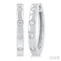 Flush Bezel Set Diamond Fashion Hoop Earrings