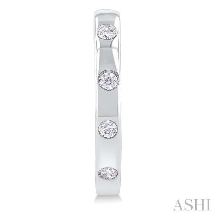 Flush Bezel Set Diamond Fashion Hoop Earrings