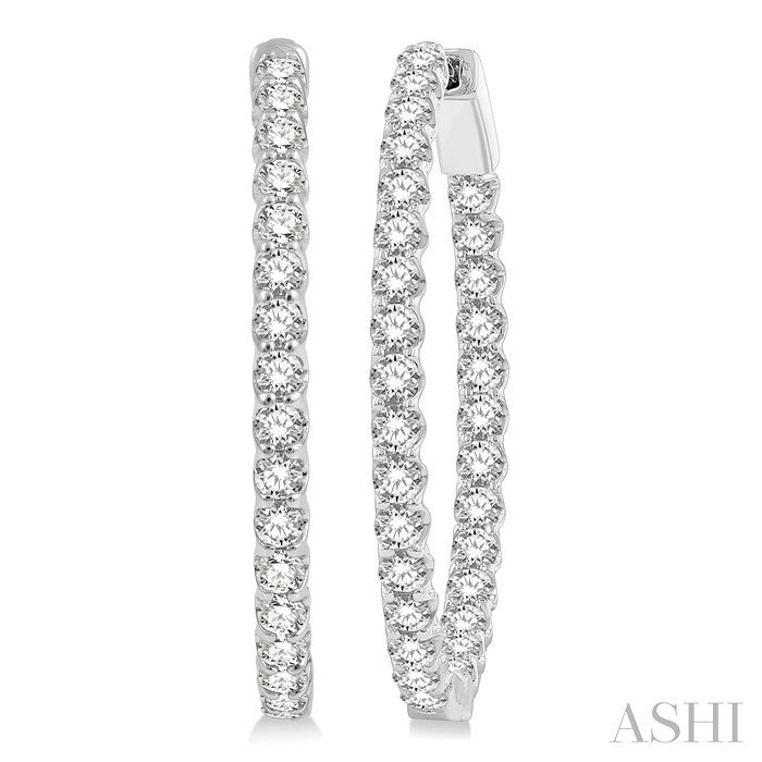 Inside-Out Diamond Oval Hoop Earrings