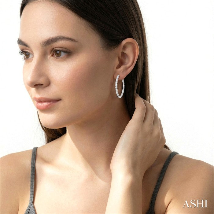 Inside-Out Diamond Oval Hoop Earrings
