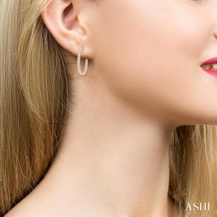 Inside-Out Diamond Oval Hoop Earrings