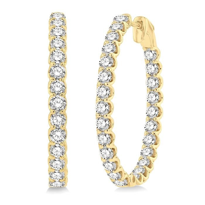 Inside-Out Diamond Oval Hoop Earrings