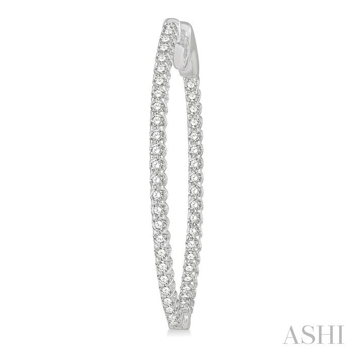 Inside-Out Diamond Oval Hoop Earrings