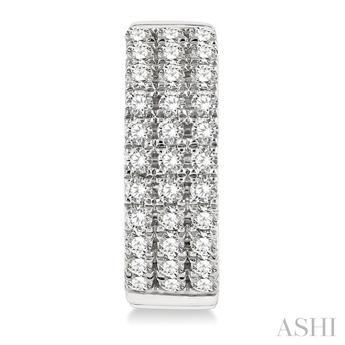 Three Row Petite Diamond Huggie Fashion Earrings