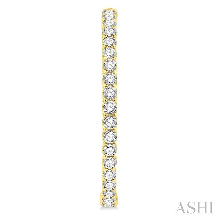 1 3/4-Inch Round Inside-Out Diamond Hoop Earrings
