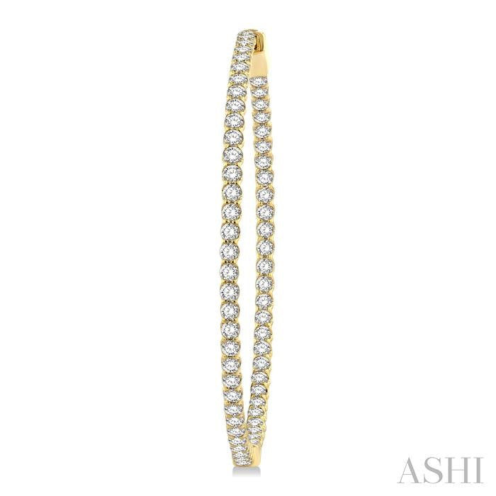 1 3/4-Inch Round Inside-Out Diamond Hoop Earrings