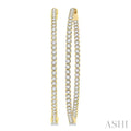1 3/4-Inch Round Inside-Out Diamond Hoop Earrings