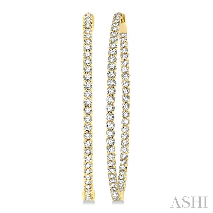 1 3/4-Inch Round Inside-Out Diamond Hoop Earrings