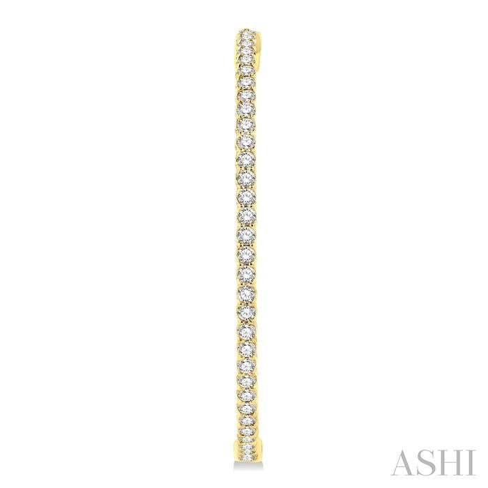 1 3/4-Inch Round Inside-Out Diamond Hoop Earrings
