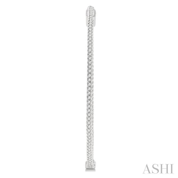 1 3/4-Inch Round Inside-Out Diamond Hoop Earrings